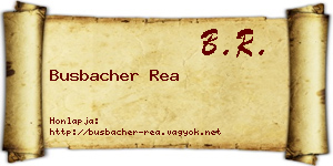 Busbacher Rea névjegykártya